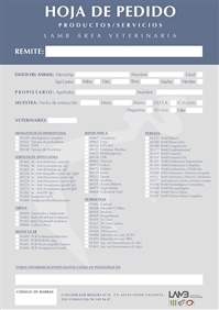 LAMB Área Veterinaria - Hoja de solicitud